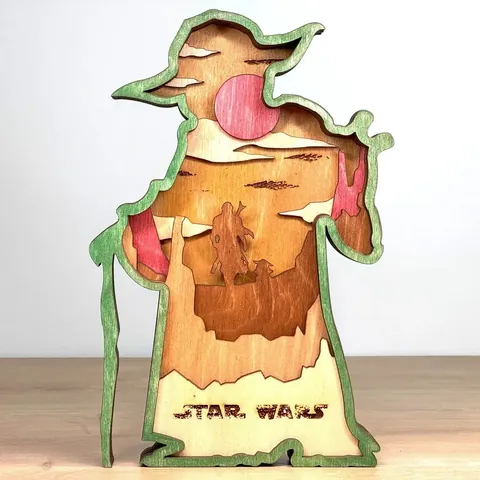Baby Yoda layered-art product photo