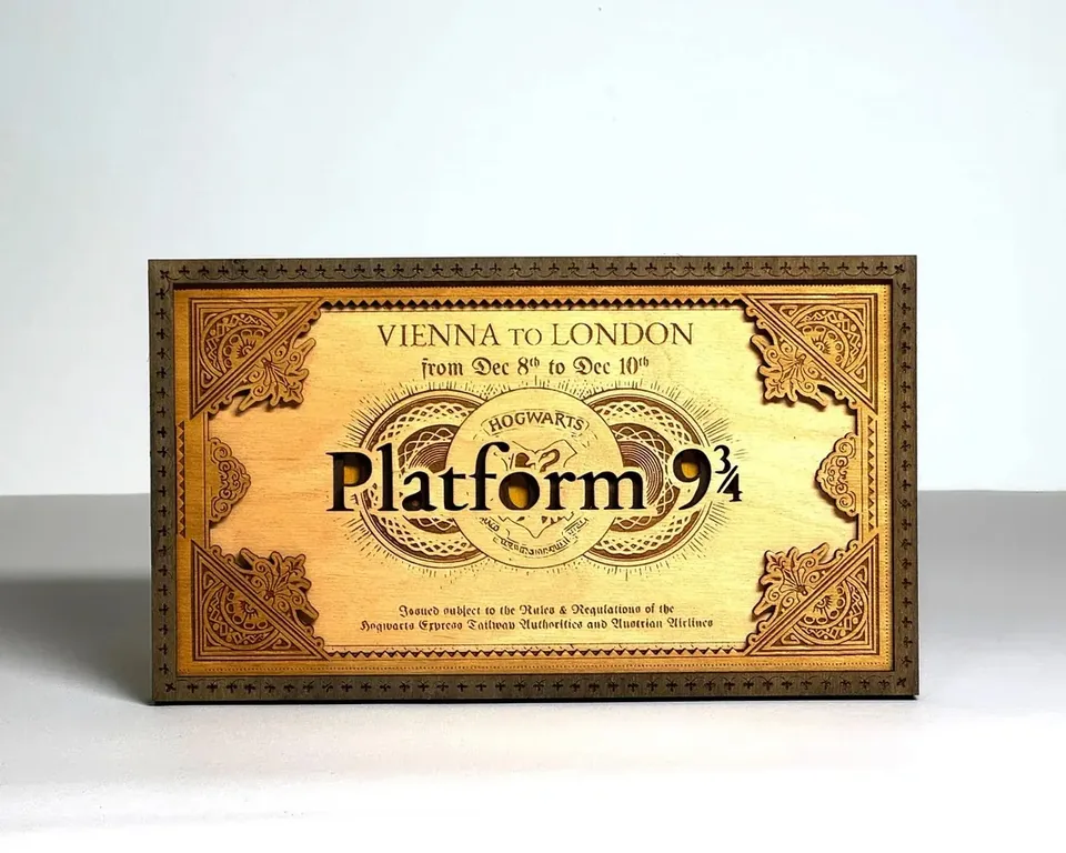 Hogwarts Express Ticket multi layered wall art
