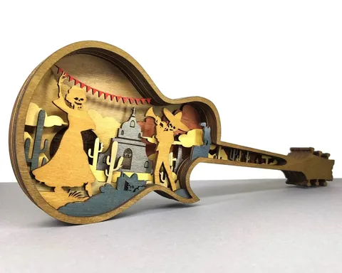 Guitar layered-art product photo