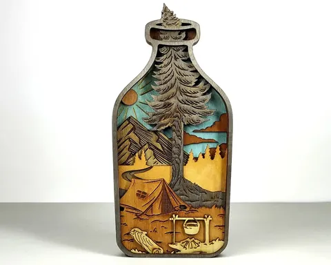 Bottle layered-art product photo