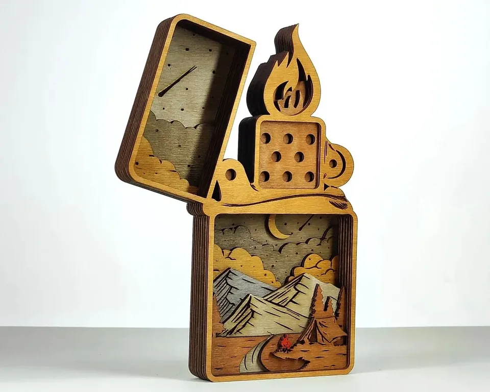 Lighter multi layered wall art