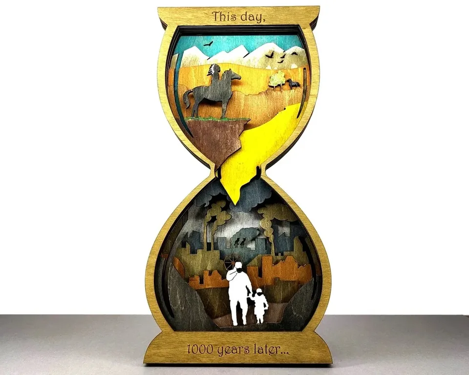 Hourglass multi layered wall art