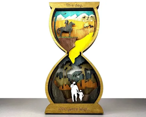 Hourglass layered-art product photo