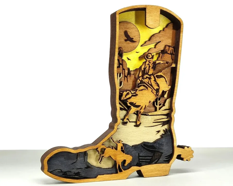 Cowboy Boots multi layered wall art
