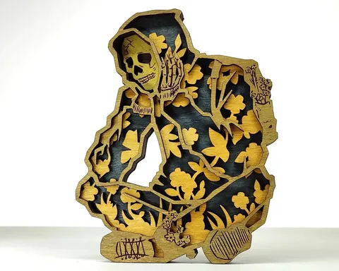 Skull layered-art product photo