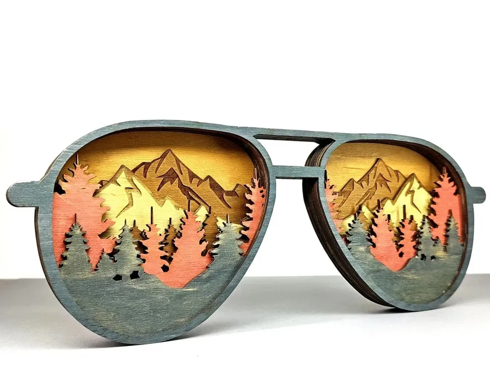 Sunglasses multi layered wall art
