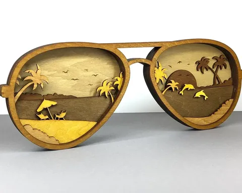 Glasses layered-art product photo
