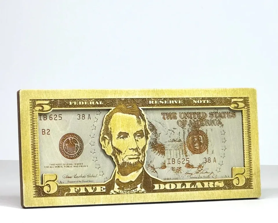 Five Dollars multi layered wall art