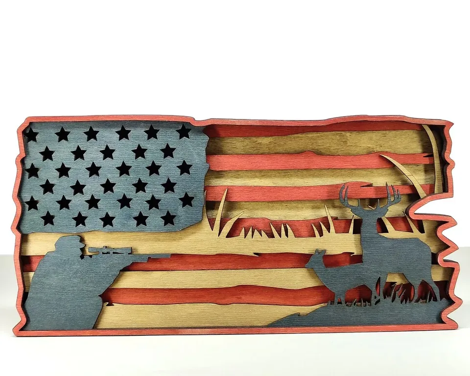 Flag multi layered wall art
