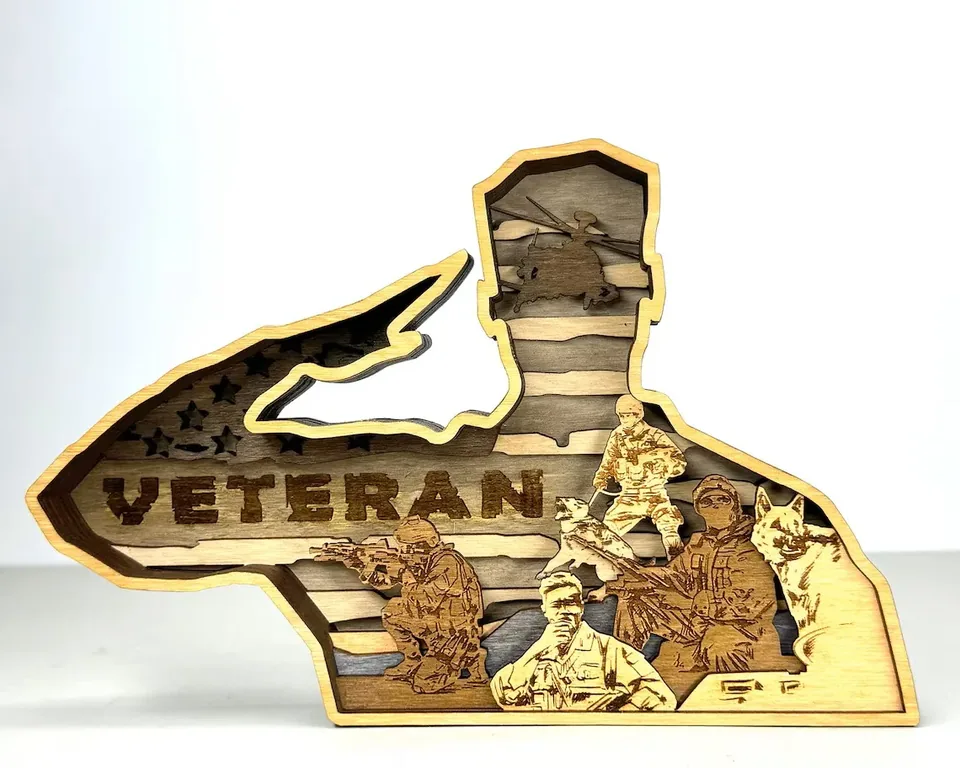 Veteran multi layered wall art