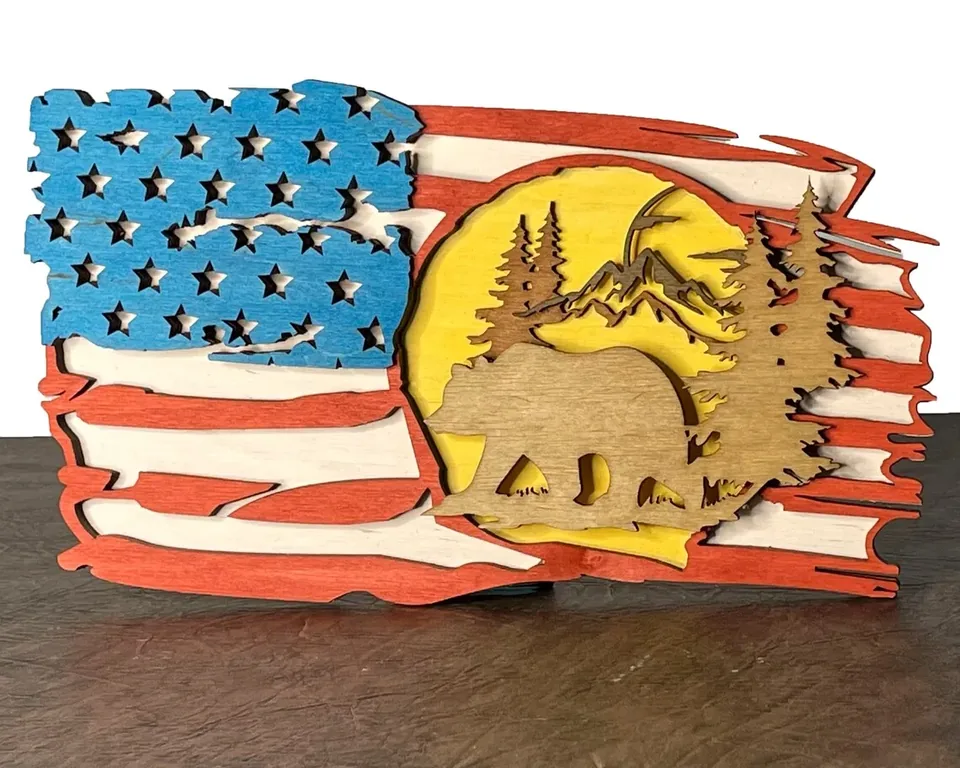 Flag multi layered wall art