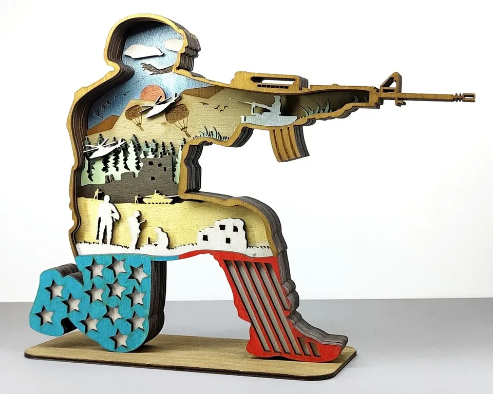 Soldier multi layered wall art