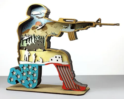 Soldier layered-art product photo