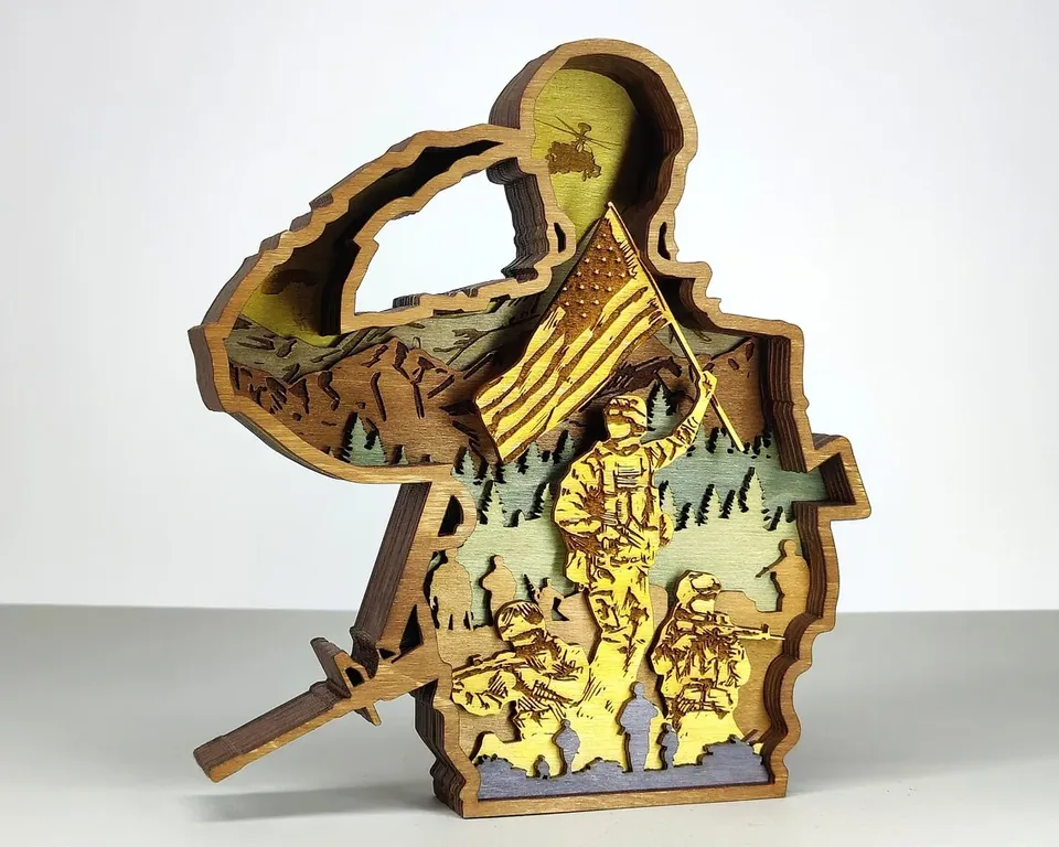 Soldier multi layered wall art
