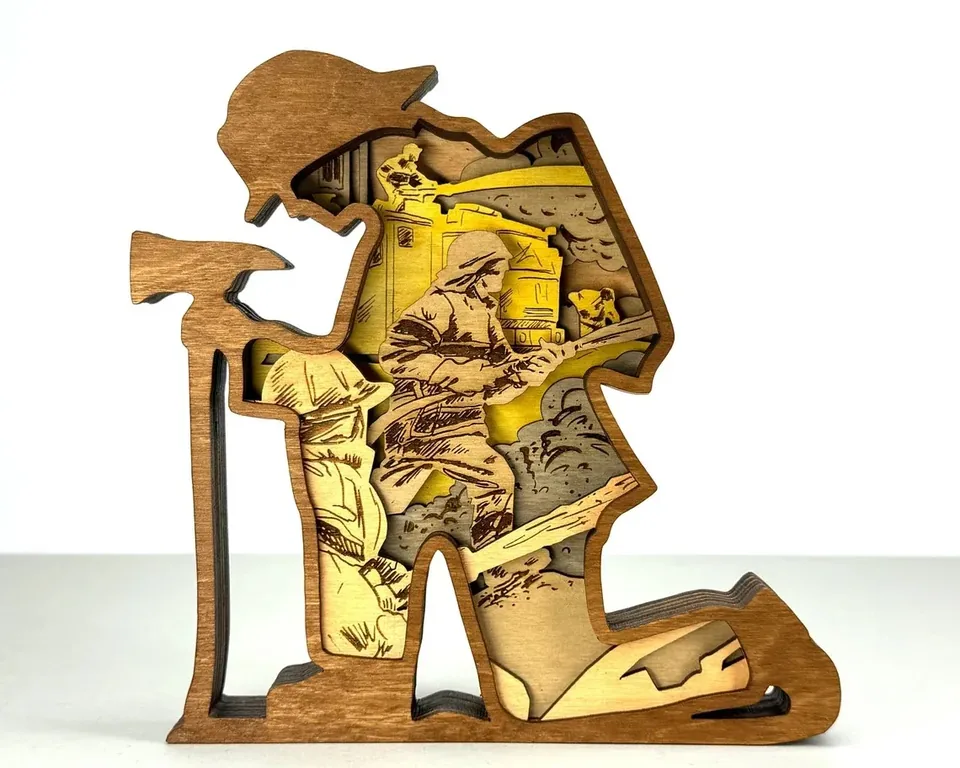 Fireman multi layered wall art