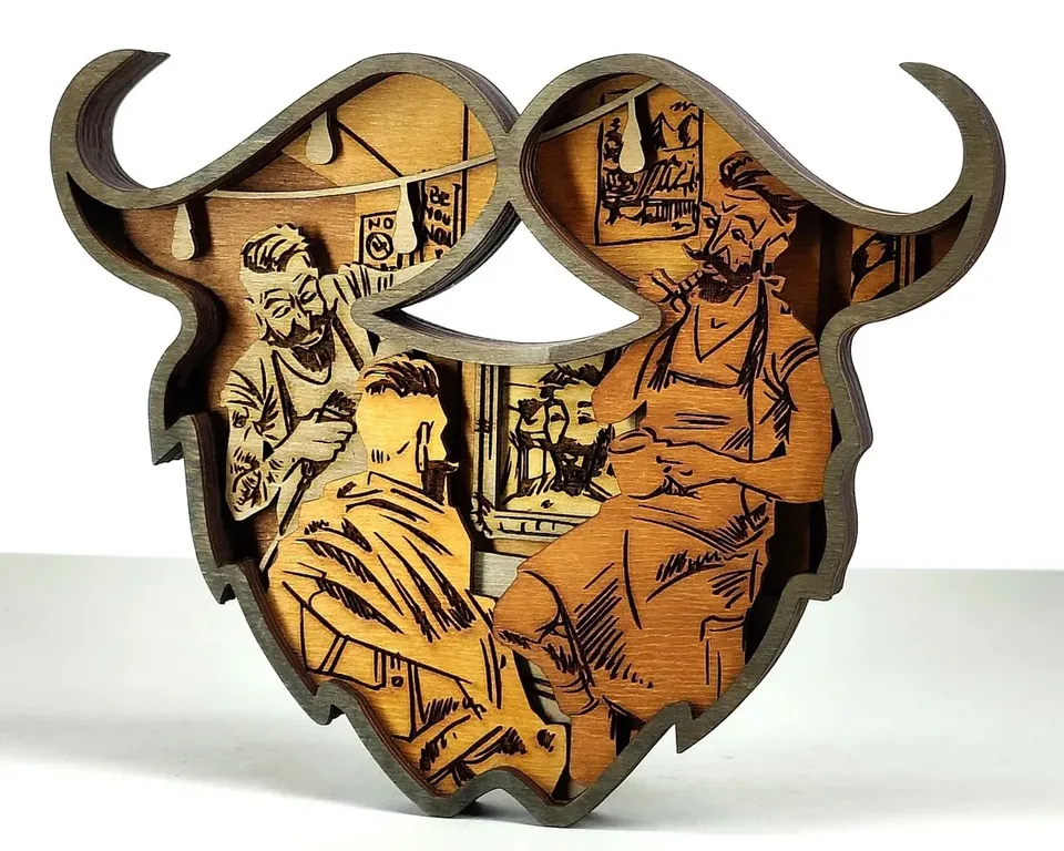 Barber multi layered wall art