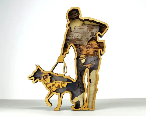 Police And Dog layered-art product photo