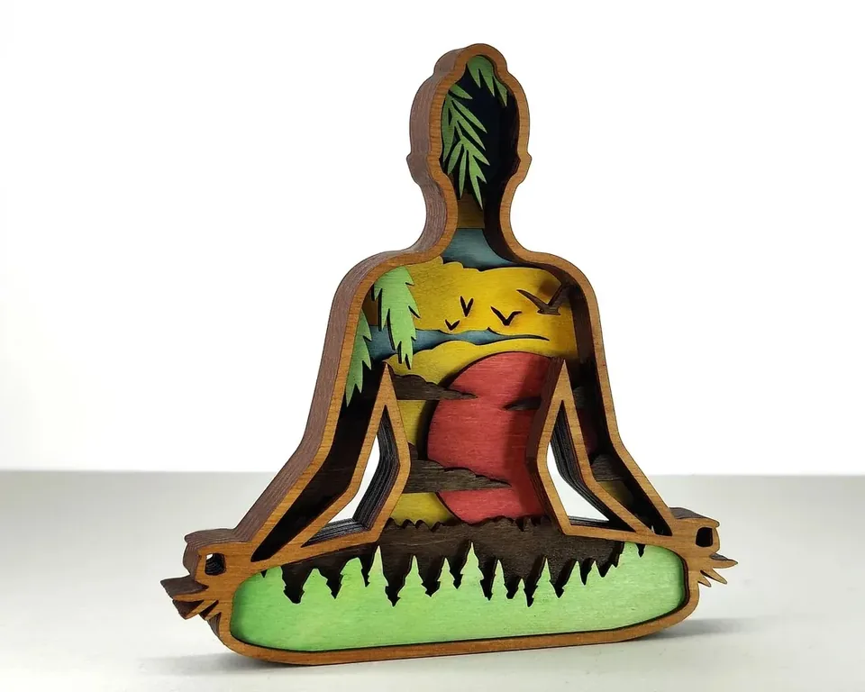 Meditation multi layered wall art