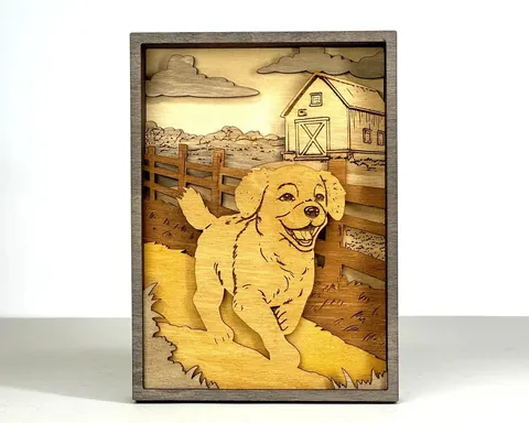 Puppy layered-art product photo