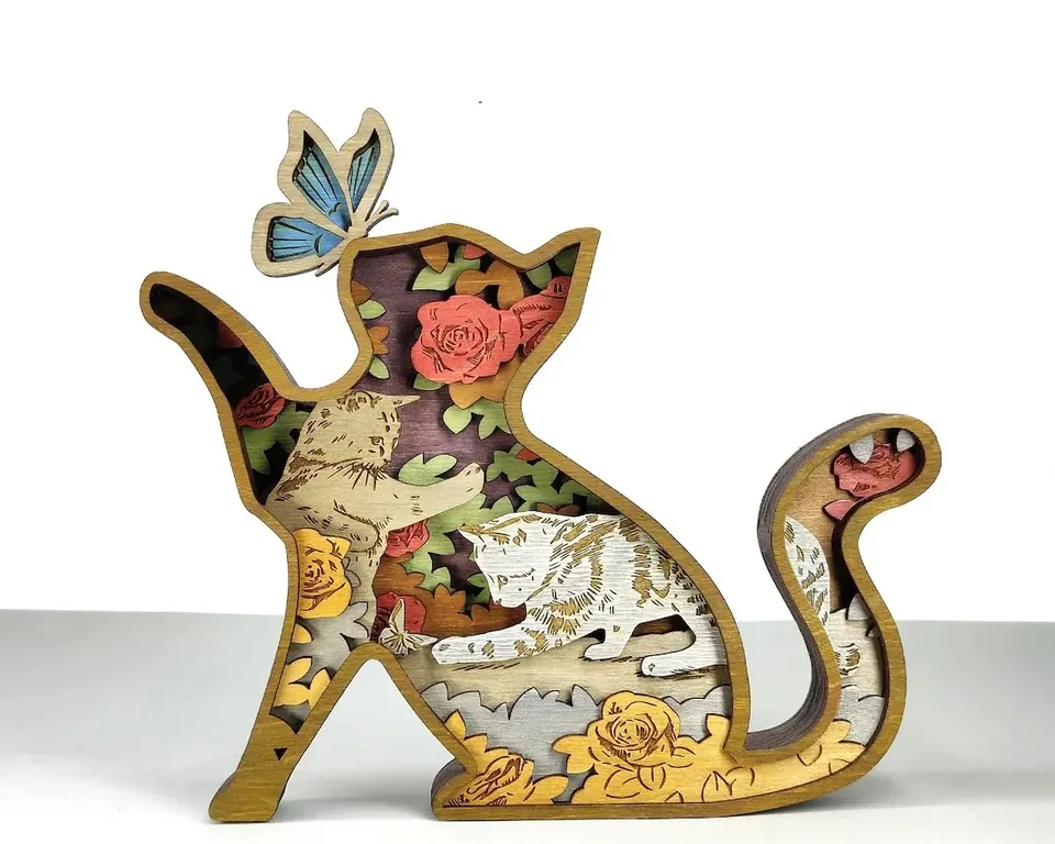 Kitty multi layered wall art
