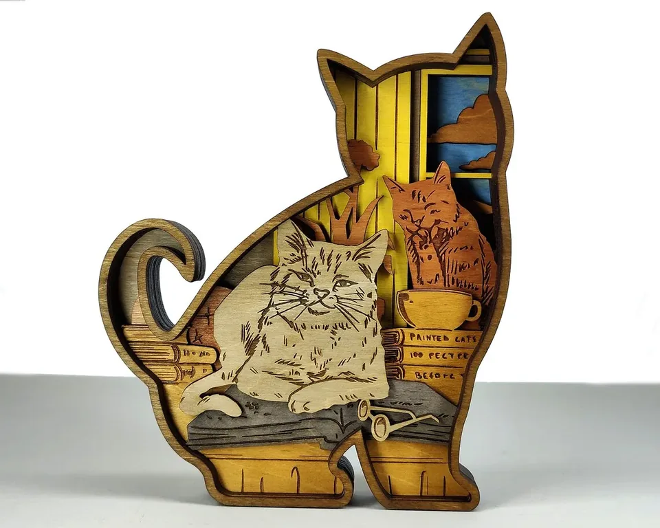 Kitty multi layered wall art