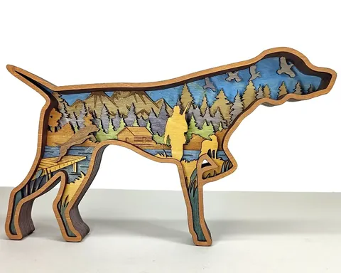 Dog layered-art product photo