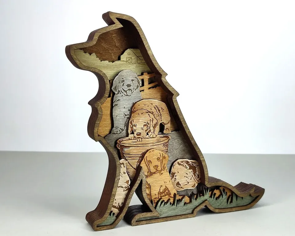 Dog multi layered wall art