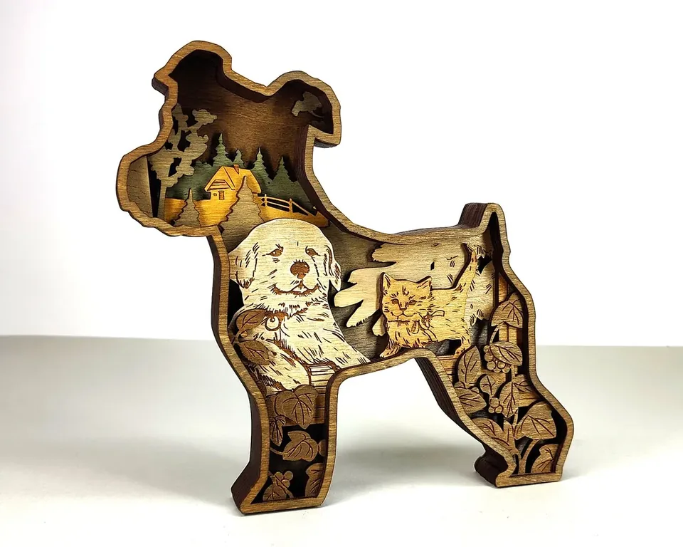 Puppy multi layered wall art