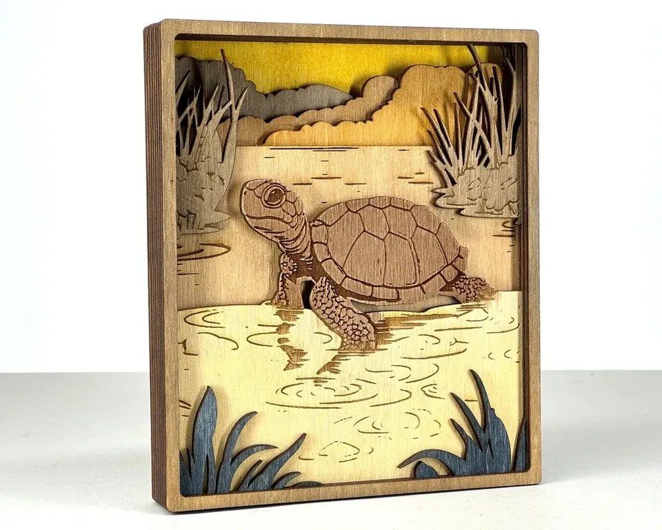 Turtle multi layered wall art