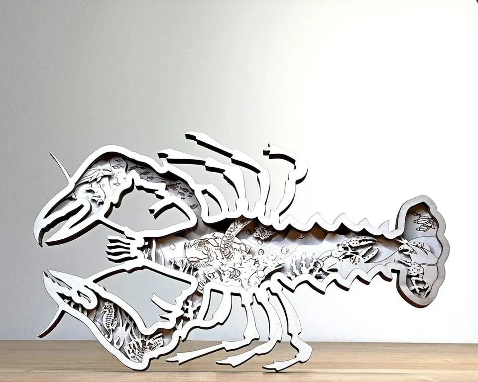 Lobster multi layered wall art