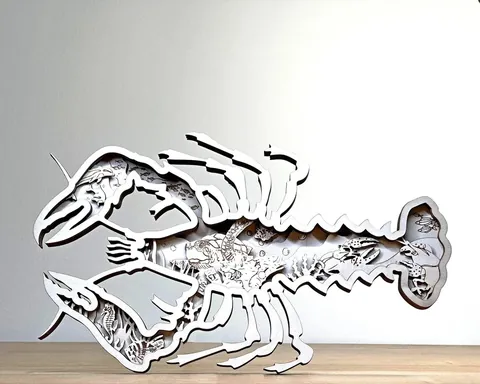 Lobster layered-art product photo