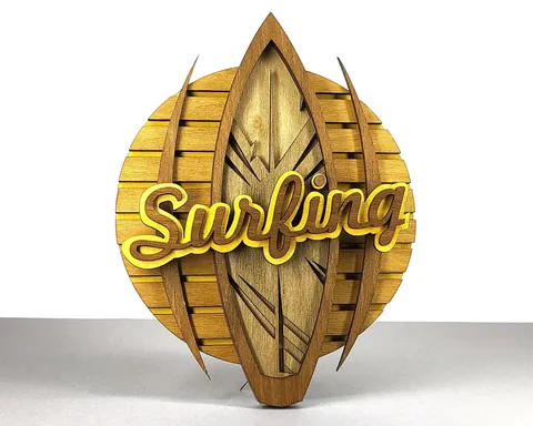 Surfing layered-art product photo