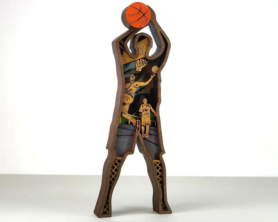 Basketball multi layered wall art