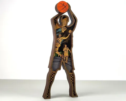 Basketball layered-art product photo