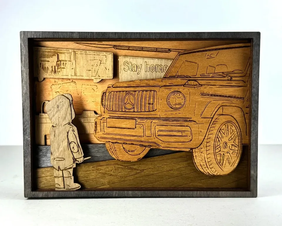 Garage multi layered wall art