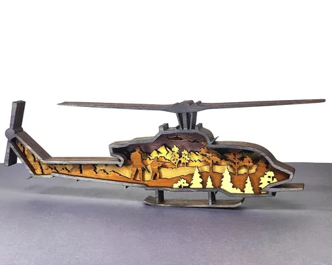 Helicopter layered-art product photo