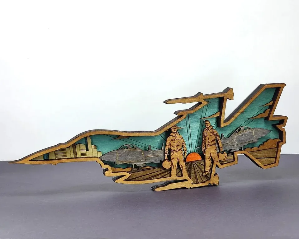 Airplane multi layered wall art