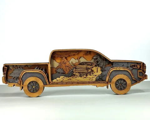 SUV layered-art product photo