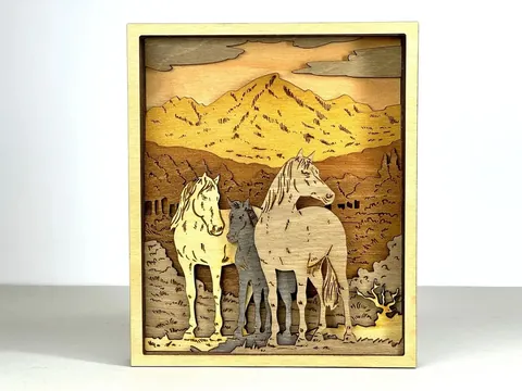 Horses layered-art product photo