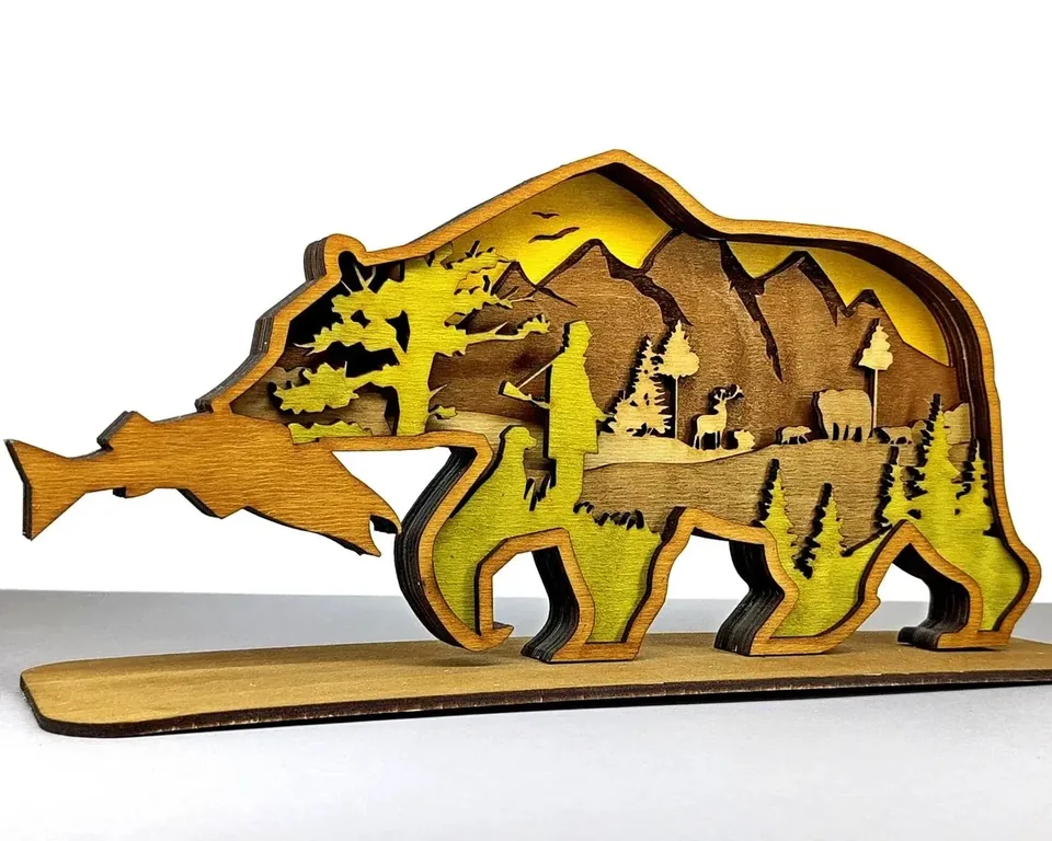 Bear multi layered wall art