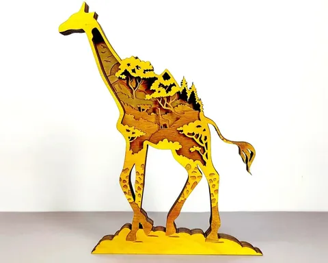 Giraffe layered-art product photo