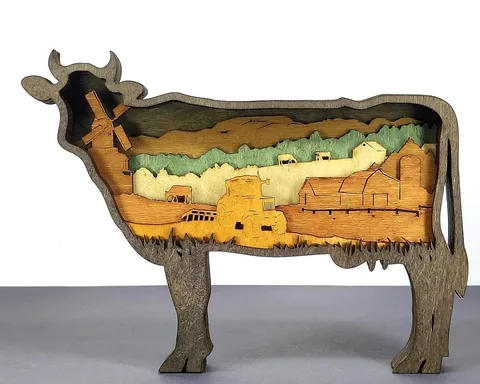 Cow layered-art product photo