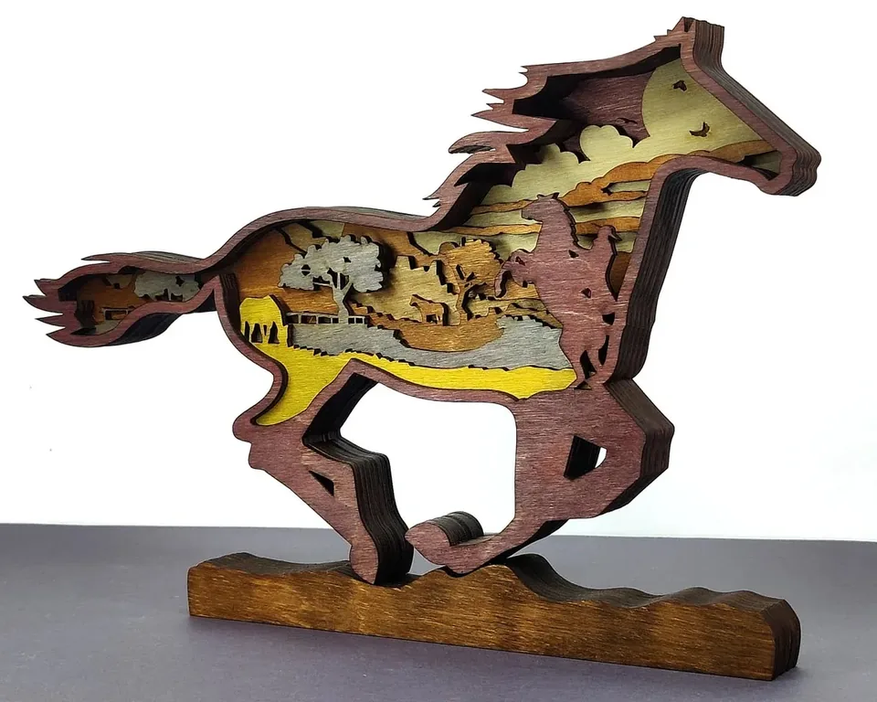 Horse multi layered wall art