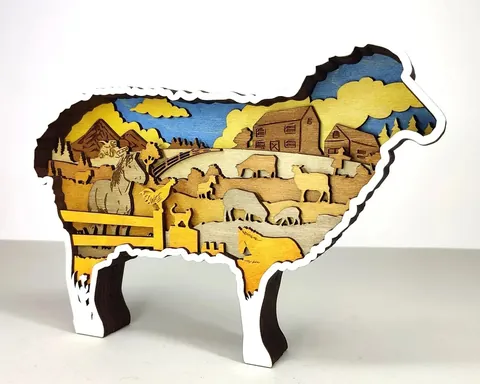 Lamb layered-art product photo