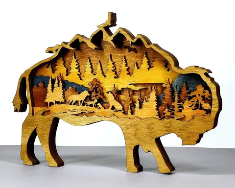Bison layered-art product photo