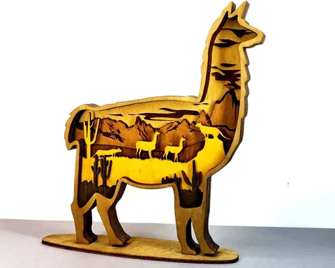 Llama layered-art product photo