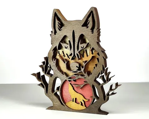 Wolf layered-art product photo