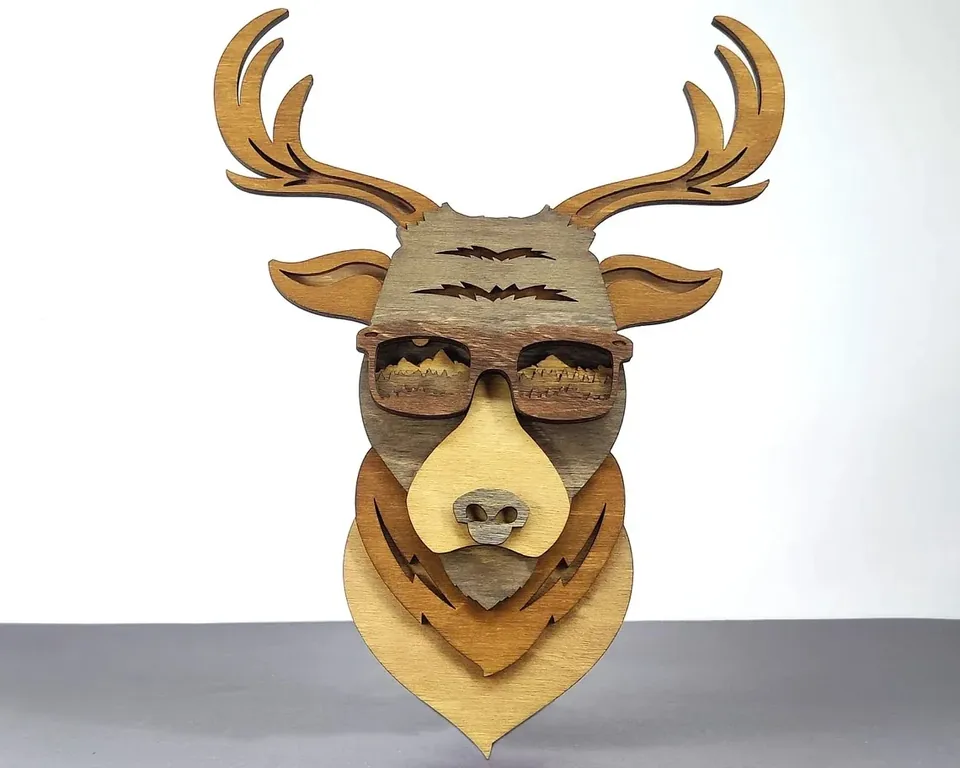 Deer multi layered wall art