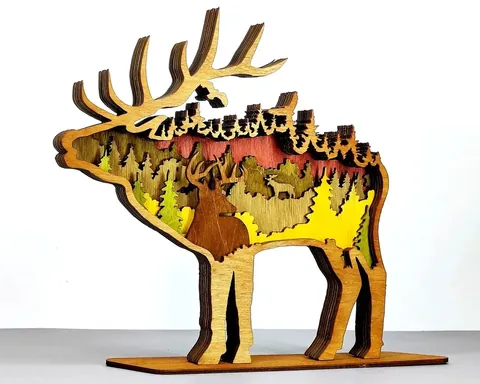 Deer layered-art product photo
