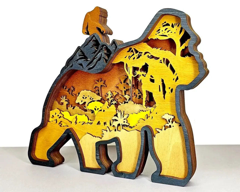 Gorilla multi layered wall art